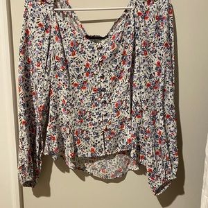 Abercrombie and Fitch Floral Long-Sleeve Blouse